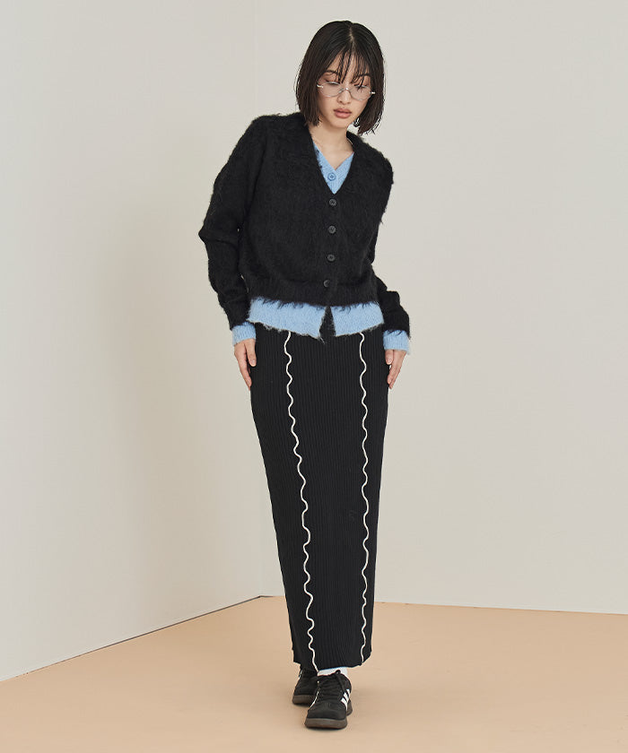 ミエット miette レイヤード風Vネックカーディガン （クリーム） クリーム