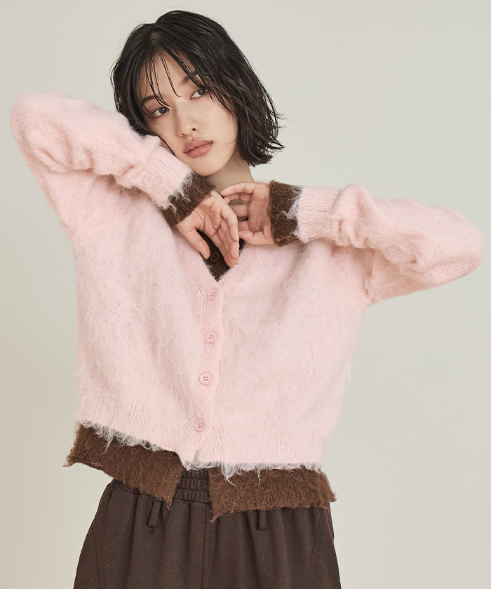 ミエット miette レイヤード風Vネックカーディガン （クリーム） クリーム