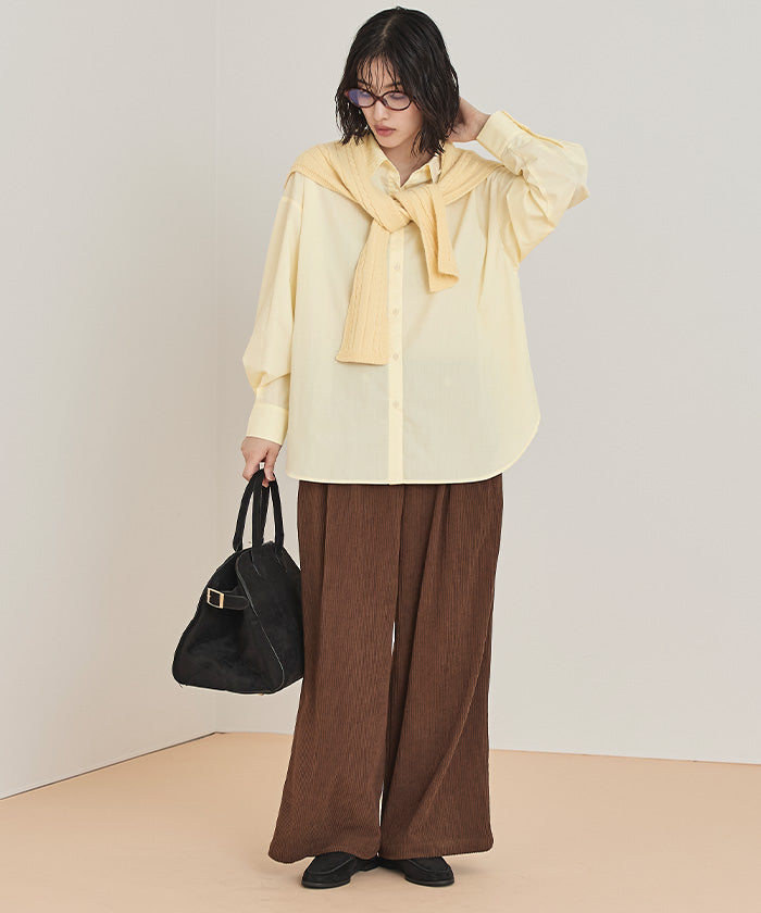 ミエット miette ショール付きマルチボーダーニット （ライトブルー） ライトブルー