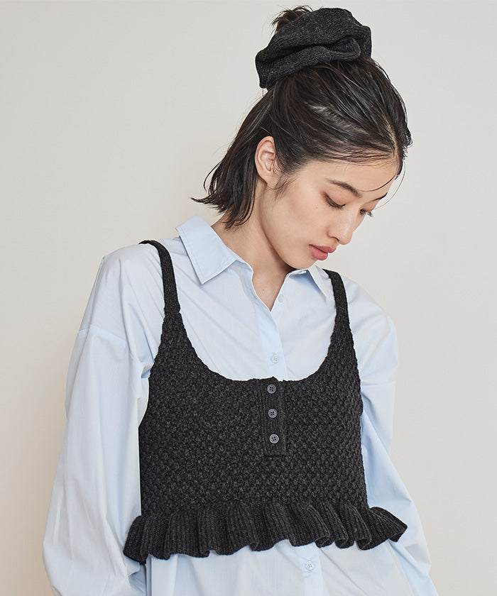 ミエット miette シュシュ付きニットキャミビスチェ （レッド） レッド