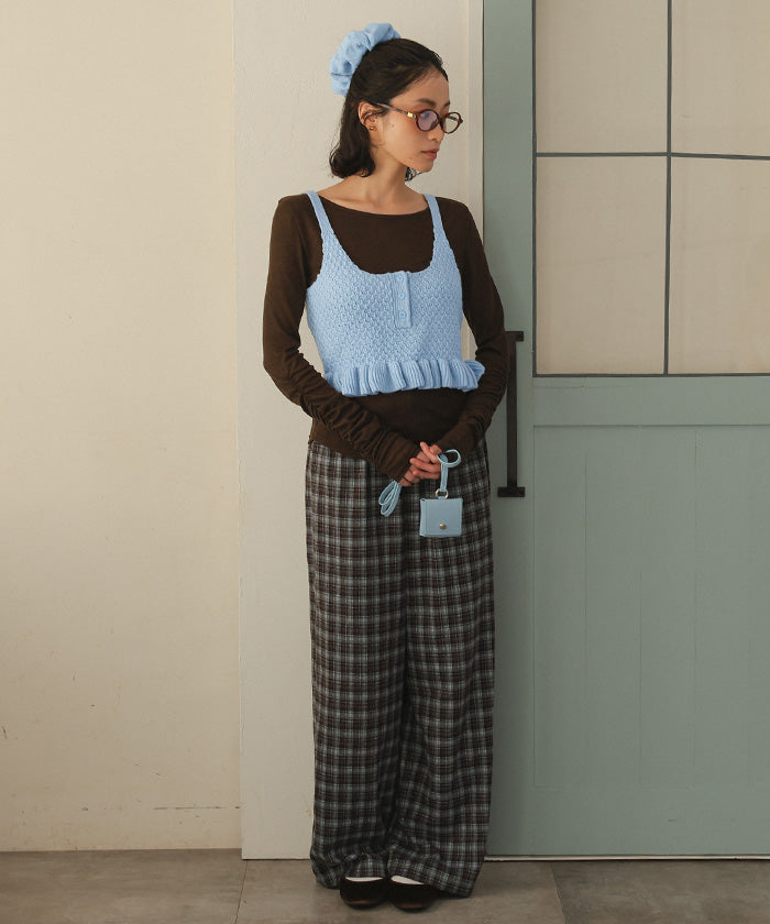 ミエット miette シュシュ付きニットキャミビスチェ （レッド） レッド