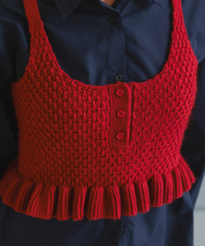 ミエット miette シュシュ付きニットキャミビスチェ （レッド） レッド