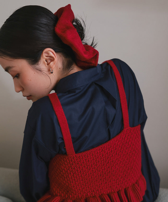 ミエット miette シュシュ付きニットキャミビスチェ （レッド） レッド