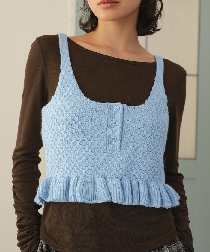 ミエット miette シュシュ付きニットキャミビスチェ （レッド） レッド