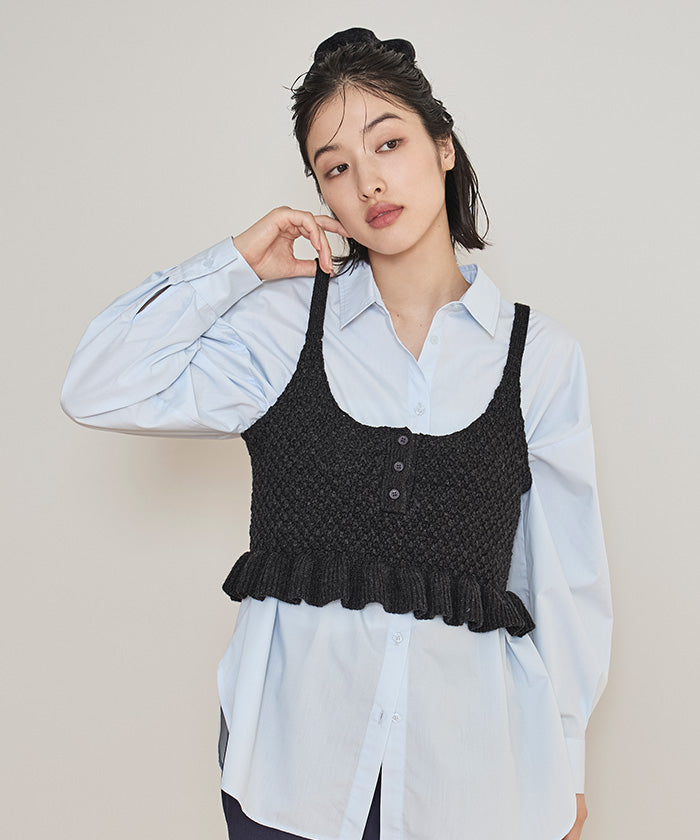 ミエット miette シュシュ付きニットキャミビスチェ （レッド） レッド