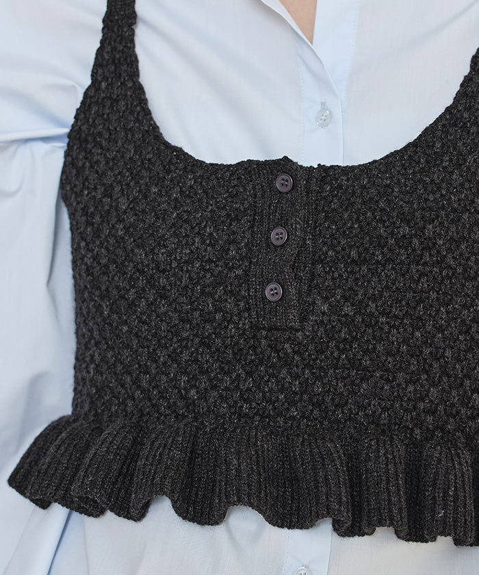 ミエット miette シュシュ付きニットキャミビスチェ （レッド） レッド