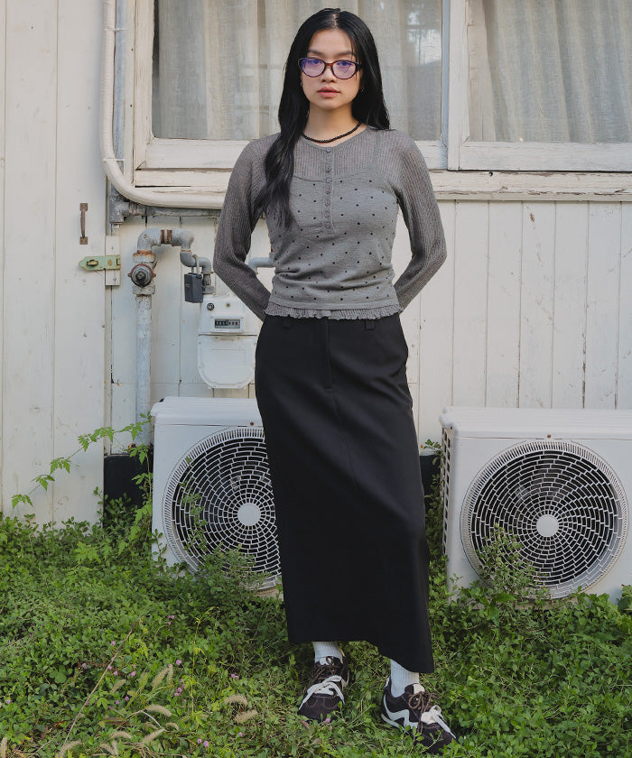 ミエット miette シアーカーディガンドットキャミセット （オフホワイト） オフホワイト