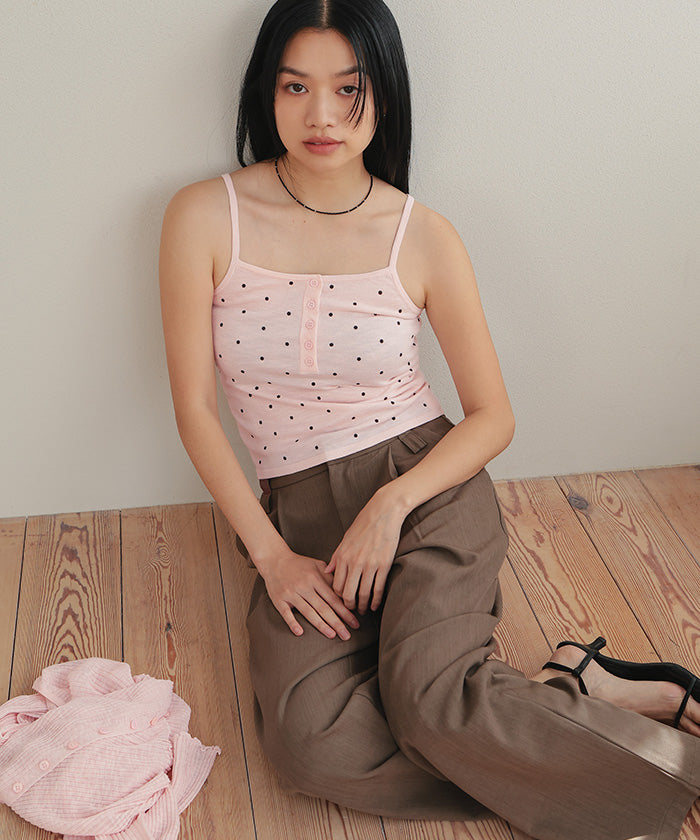 ミエット miette シアーカーディガンドットキャミセット （オフホワイト） オフホワイト