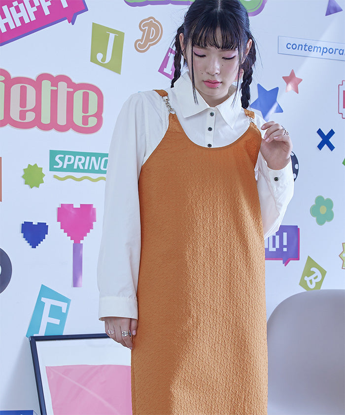 ミエット miette ビットストラップUネックワンピース