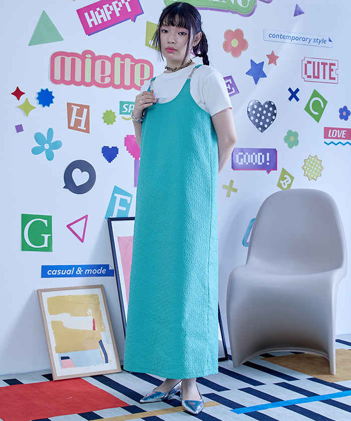 ミエット miette ビットストラップUネックワンピース