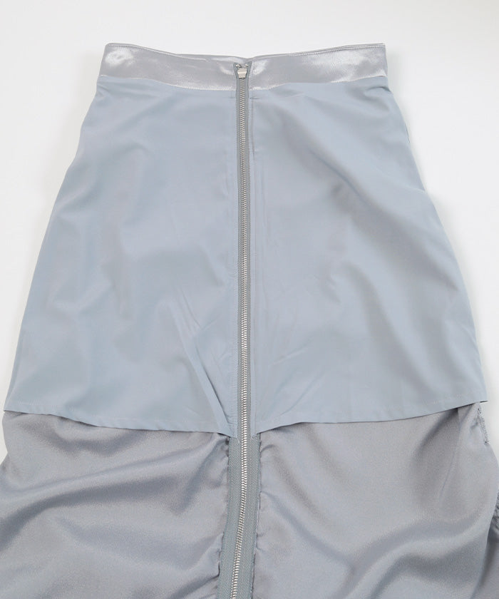 ミエット miette フロントジップシャーリングスカート