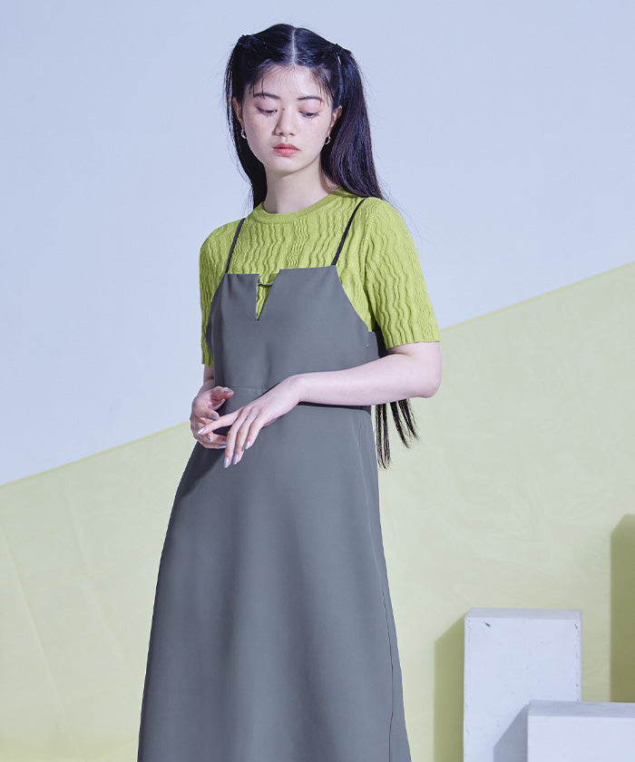 ミエット miette バックベルトキャミソールワンピース