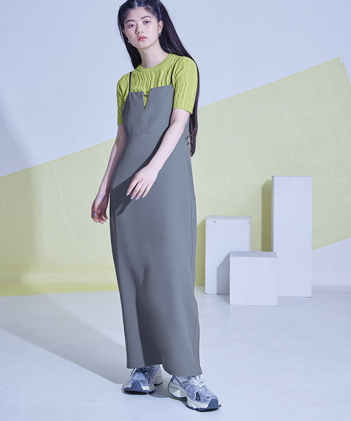 ミエット miette バックベルトキャミソールワンピース