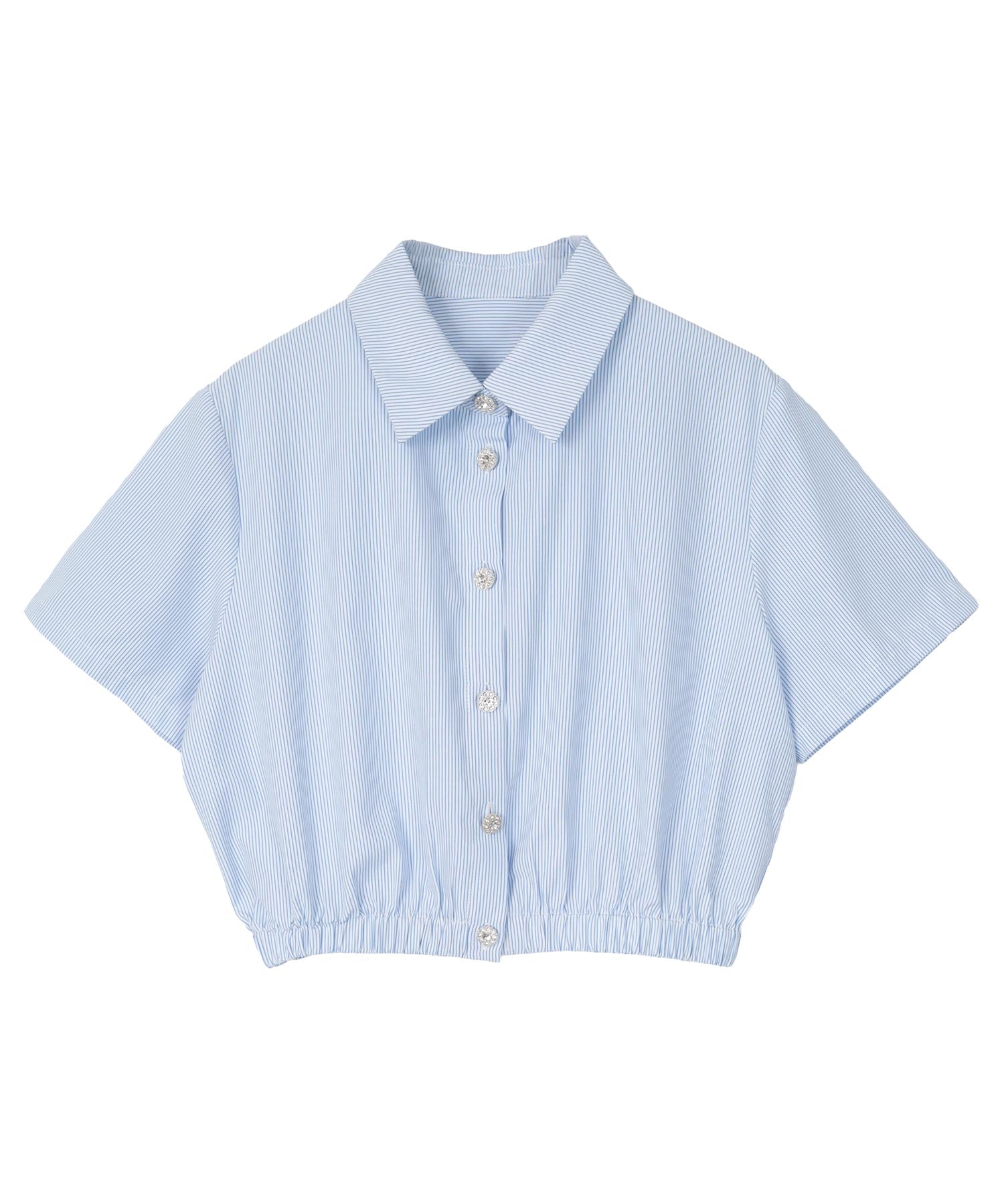 ミエット miette ビジューボタンクロップドシャツ