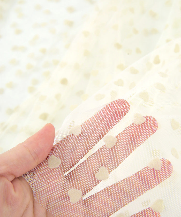ミエット miette ハートフロッキーチュールキャミワンピース