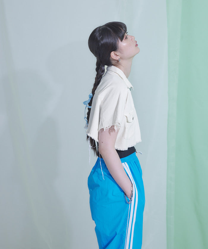 ミエット miette 半袖クロップドデニムジャケット