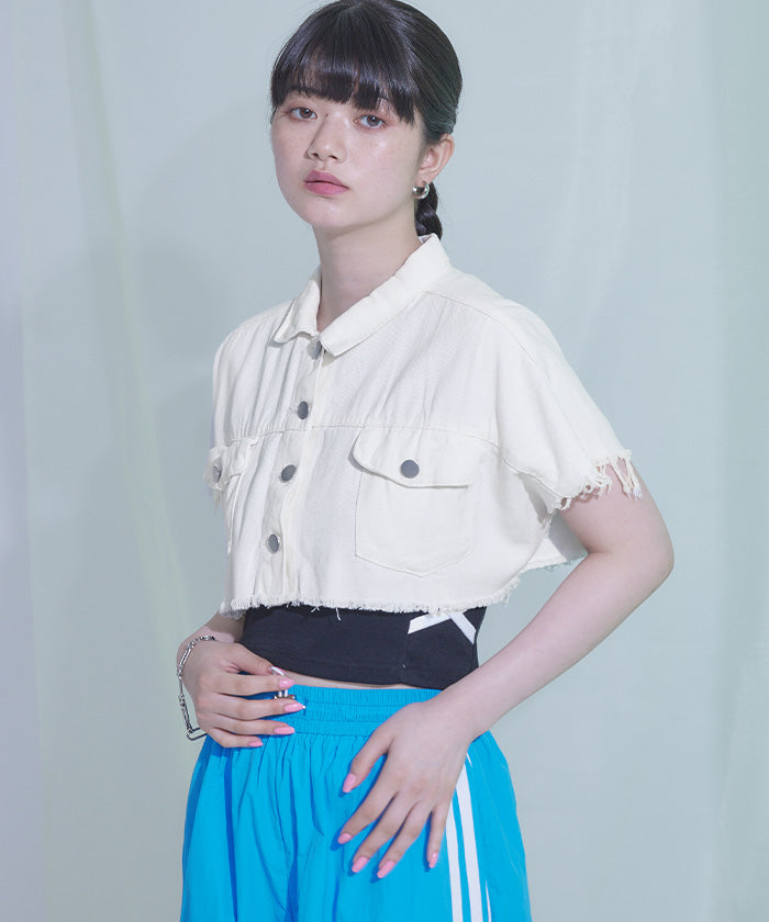 miette 短袖短版牛仔夾克