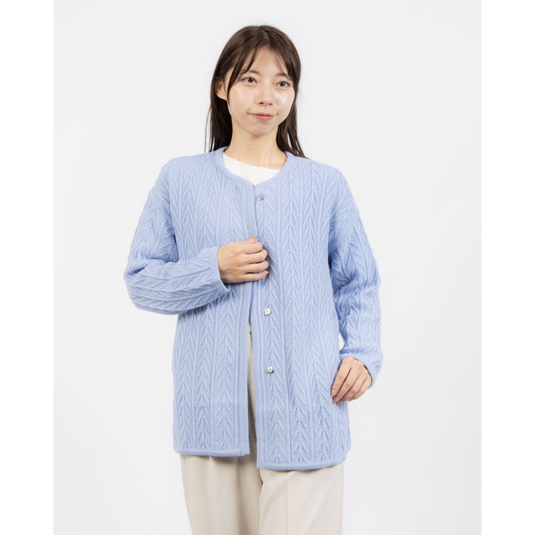 ミ・デゥー mi・deu・・・ ヘリンボ-ンノーカラードロップCD （ライトグレイ） ライトグレイ