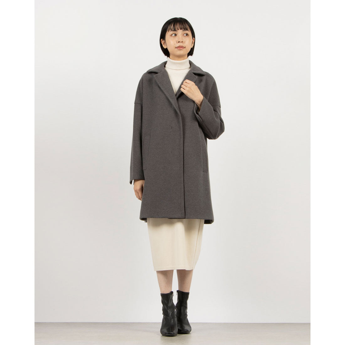 ミ・デゥー mi・deu・・・ WOOLLETテーラードロップコート （ベージュ） ベージュ