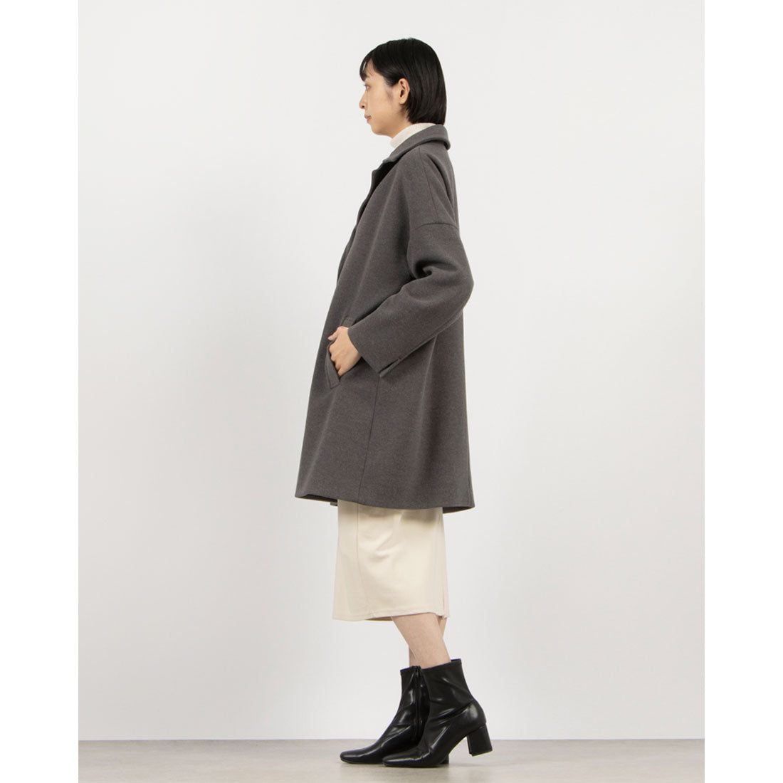 ミ・デゥー mi・deu・・・ WOOLLETテーラードロップコート （ベージュ） ベージュ