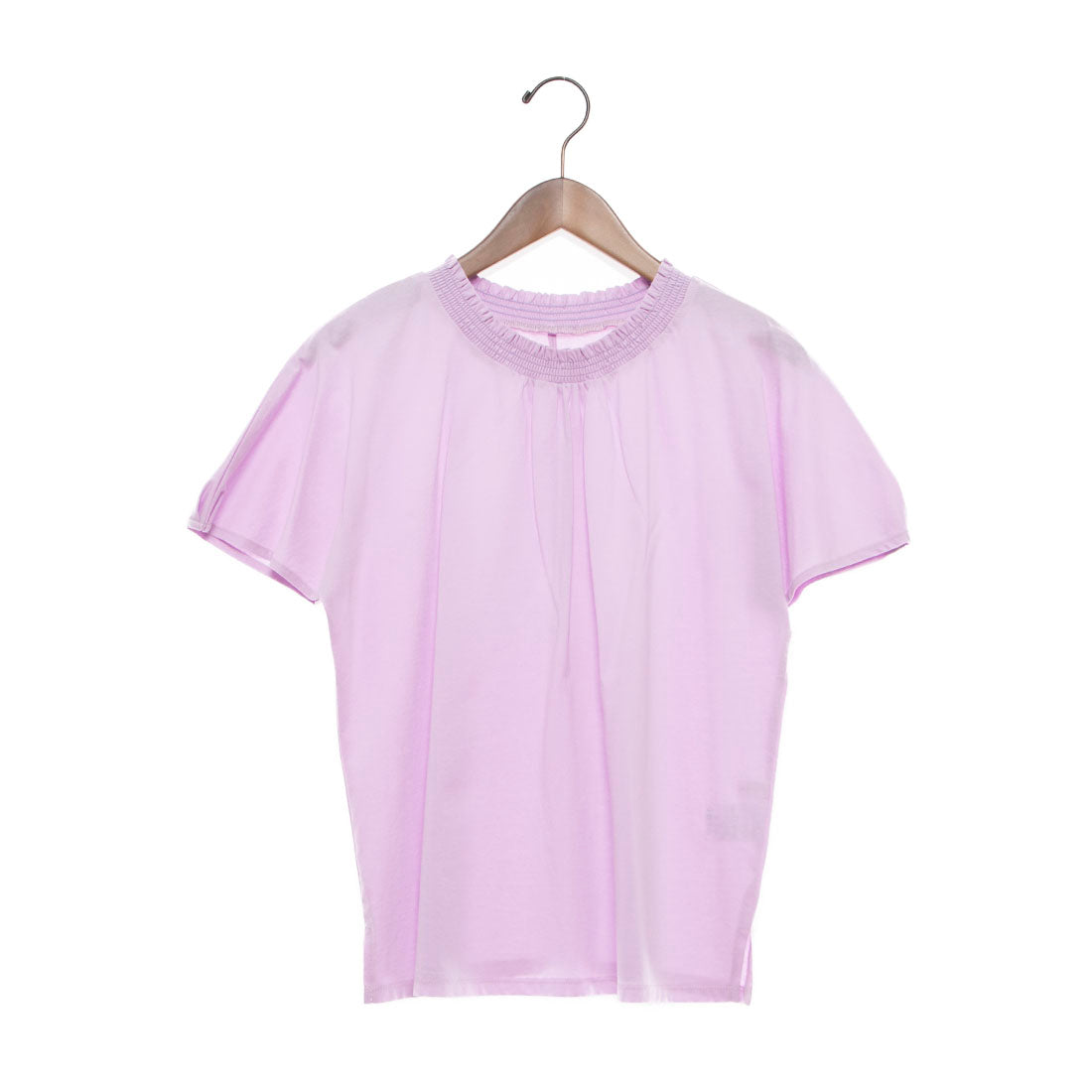 ミ・デゥー mi･deu･･･ シャーリンク衿半袖Tシャツ （ラベンダー） ラベンダー