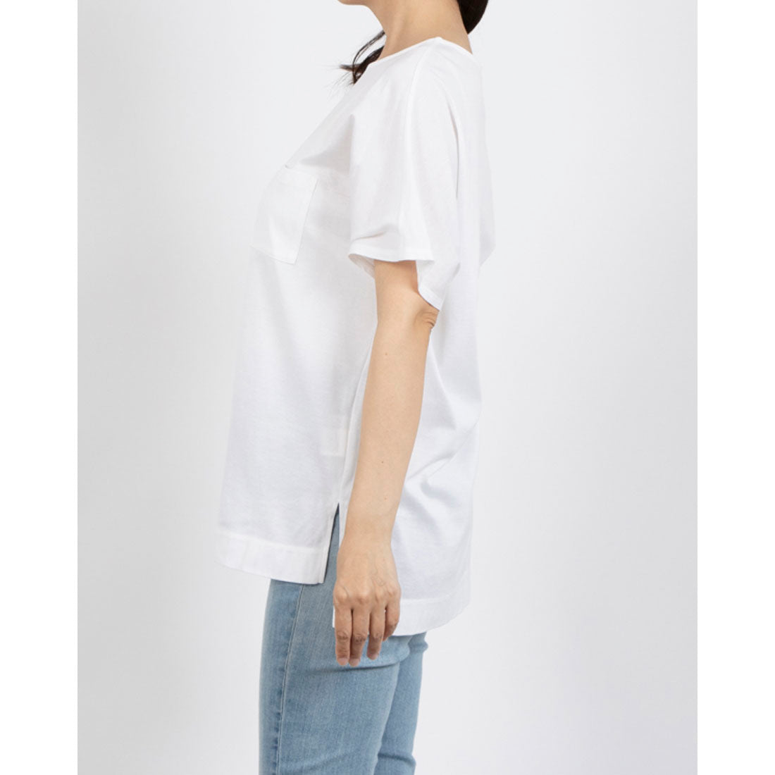 ミ・デゥー mi･deu･･･ 天竺ミニロゴフレンチ袖Tシャツ （オフホワイト） オフホワイト