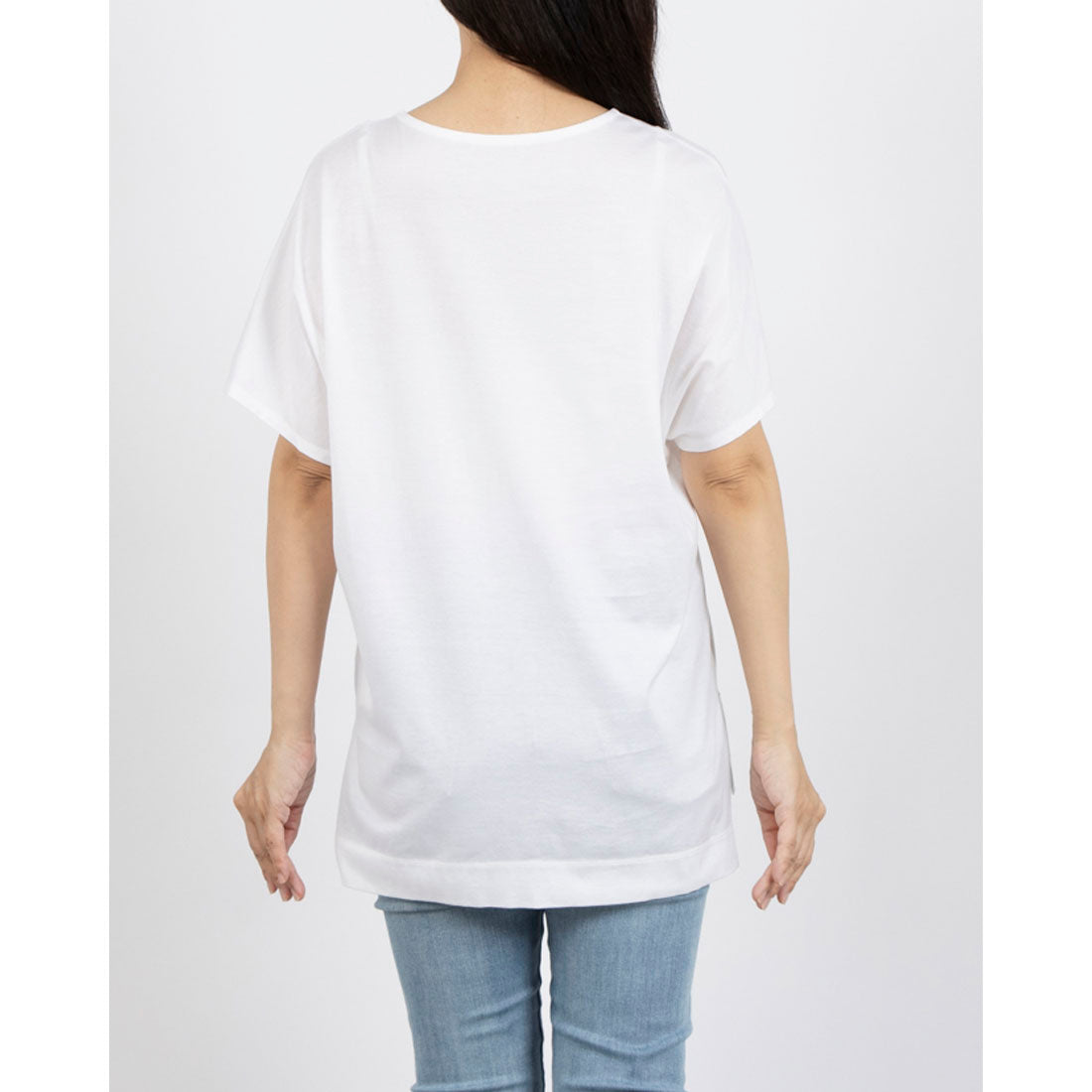 ミ・デゥー mi･deu･･･ 天竺ミニロゴフレンチ袖Tシャツ （オフホワイト） オフホワイト