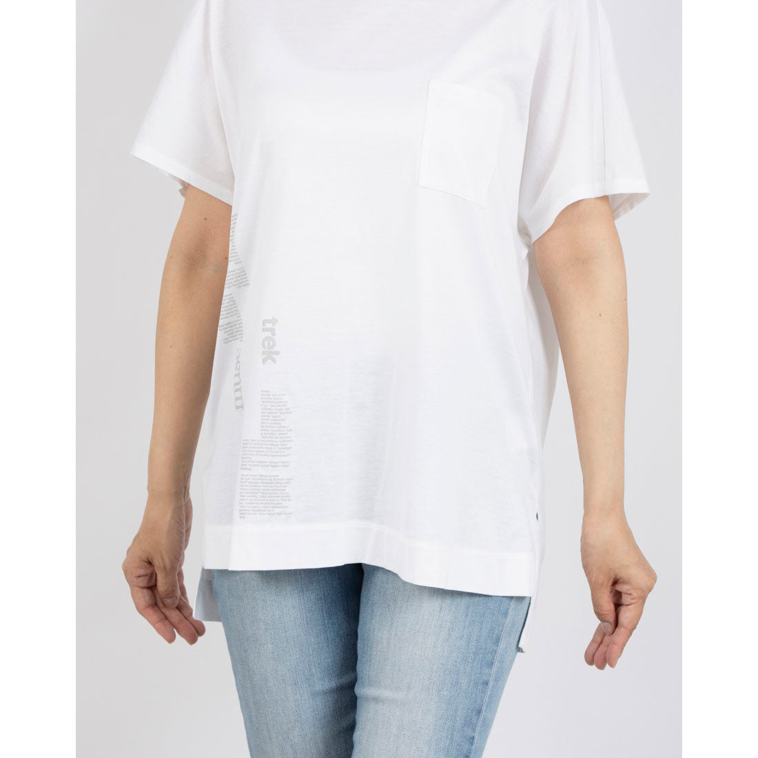 ミ・デゥー mi･deu･･･ 天竺ミニロゴフレンチ袖Tシャツ （オフホワイト） オフホワイト