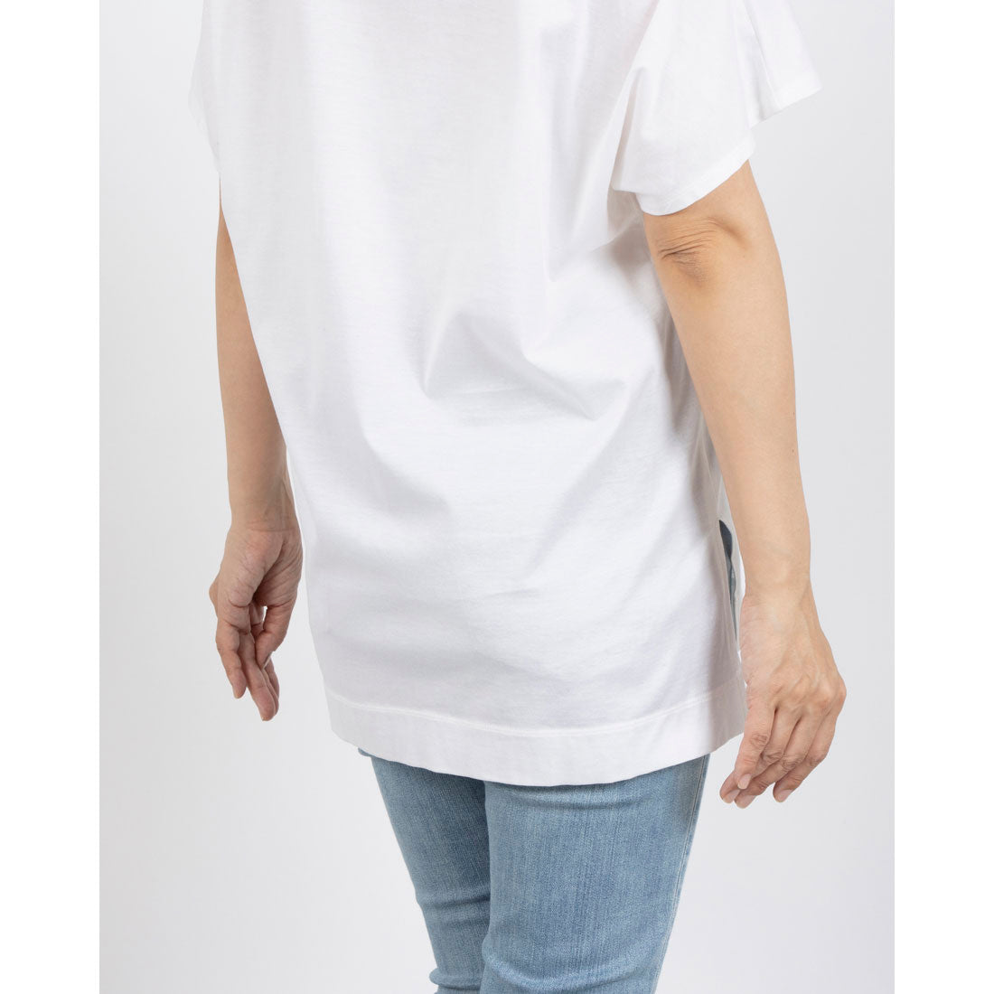 ミ・デゥー mi･deu･･･ 天竺ミニロゴフレンチ袖Tシャツ （オフホワイト） オフホワイト