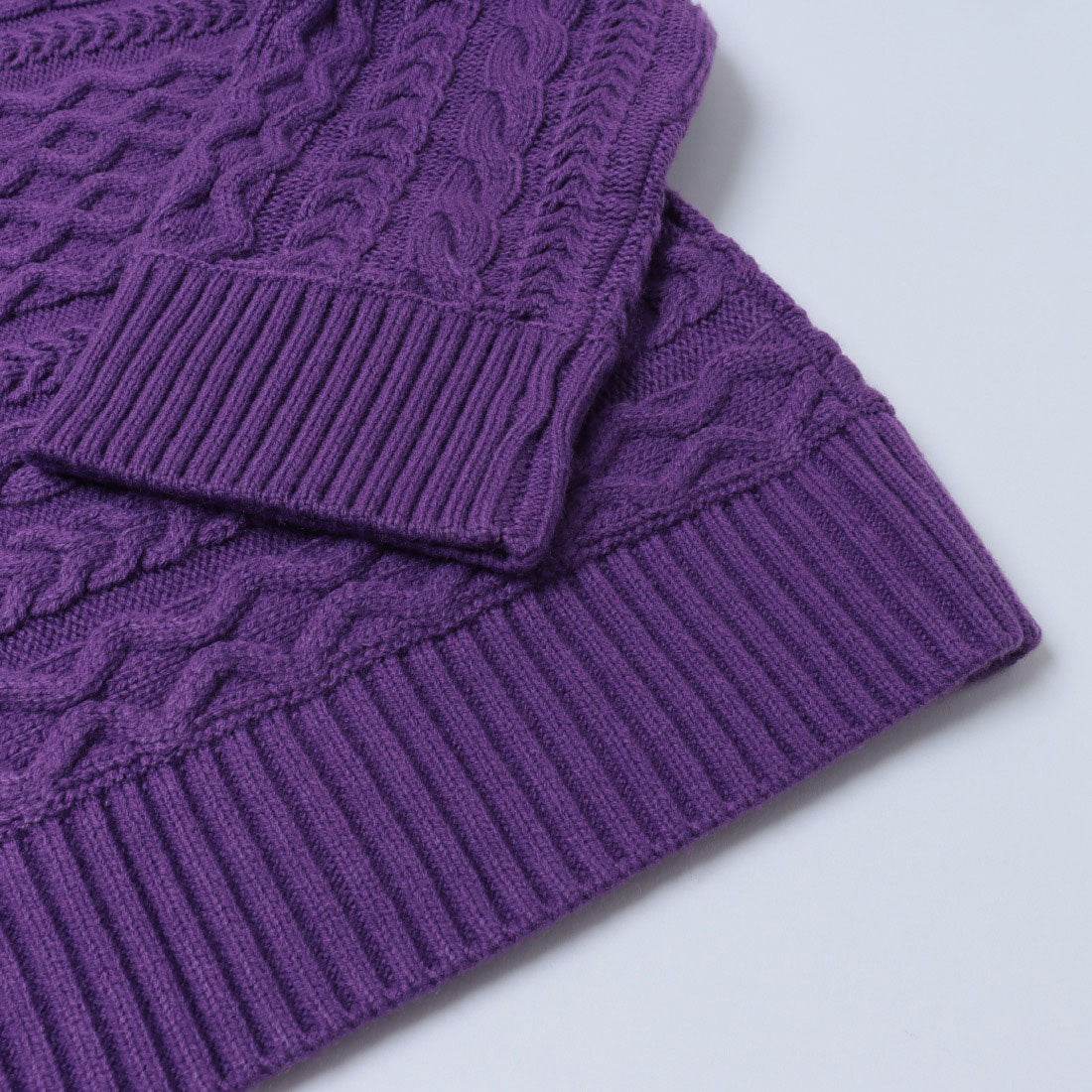 ミ・デゥー mi･deu･･･ 身頃ケーブル横使ドルマンプルオーバー （パープル） パープル