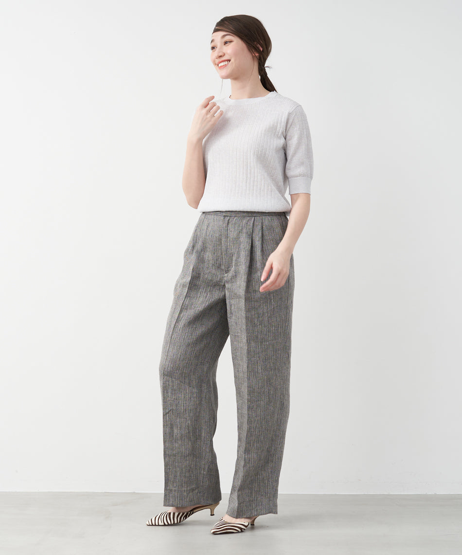 マイカアンドディール MICA&DEAL adjastable linen pants （BEIGE） BEIGE