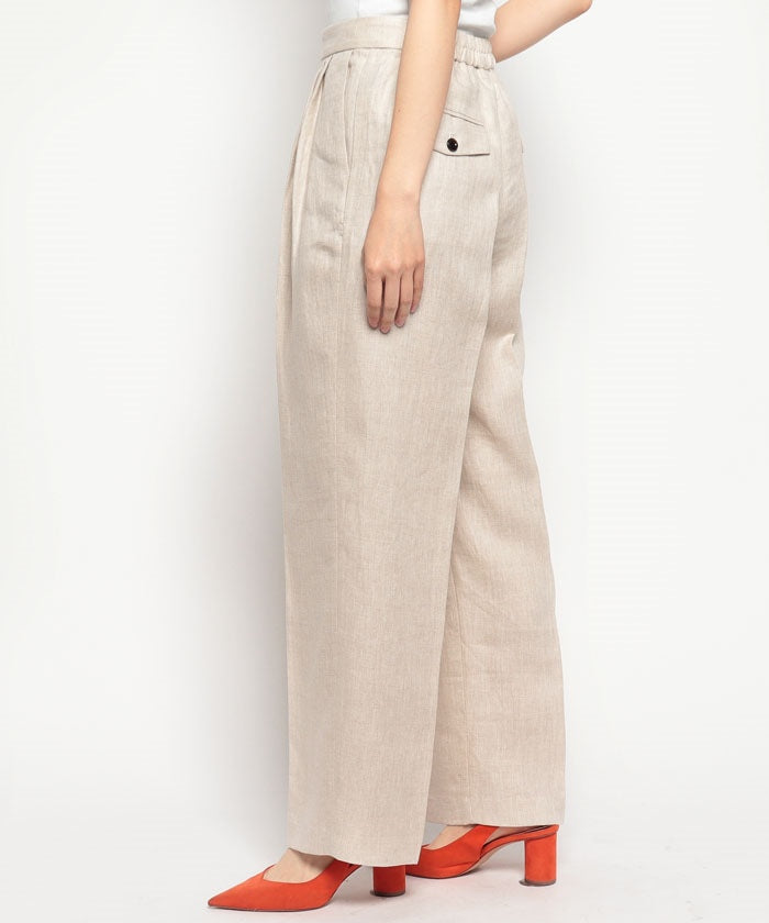 マイカアンドディール MICA&DEAL adjastable linen pants （BEIGE） BEIGE