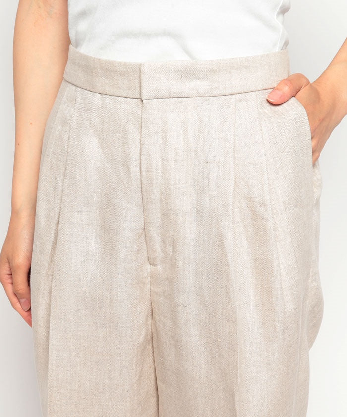 マイカアンドディール MICA&DEAL adjastable linen pants （BEIGE） BEIGE