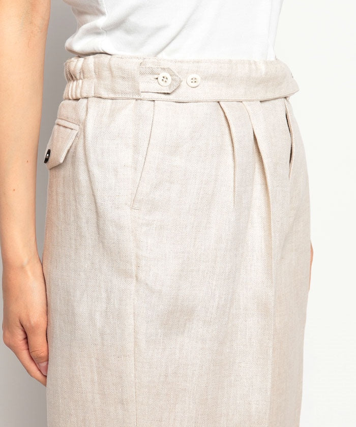 マイカアンドディール MICA&DEAL adjastable linen pants （BEIGE） BEIGE