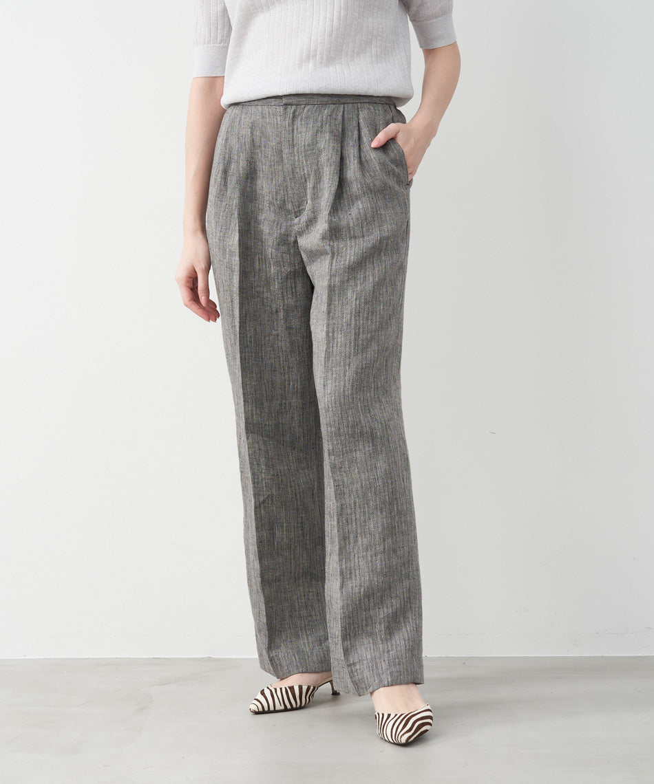 マイカアンドディール MICA&DEAL adjastable linen pants （BEIGE） BEIGE