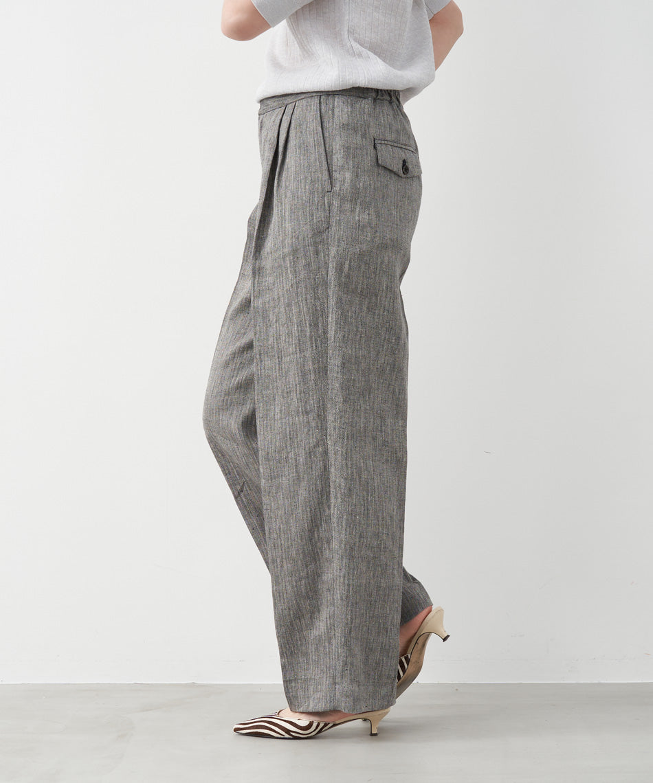 マイカアンドディール MICA&DEAL adjastable linen pants （BEIGE） BEIGE