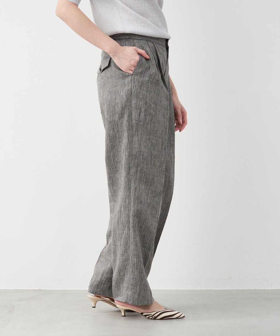 マイカアンドディール MICA&DEAL adjastable linen pants （BEIGE） BEIGE