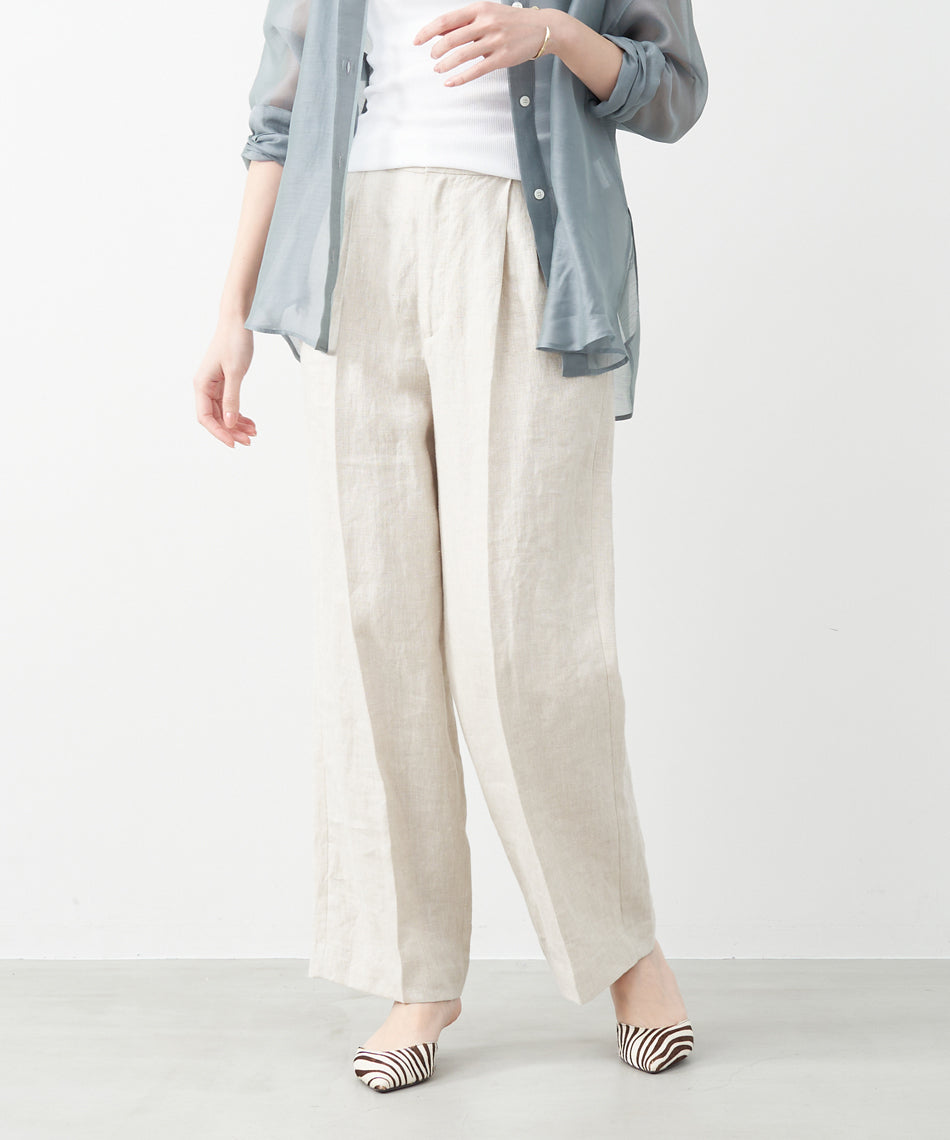 マイカアンドディール MICA&DEAL adjastable linen pants （BEIGE） BEIGE