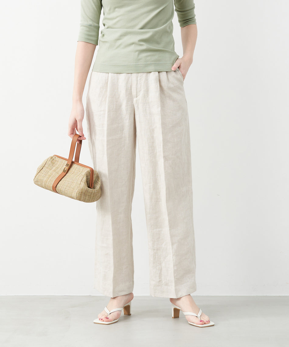 マイカアンドディール MICA&DEAL adjastable linen pants （BEIGE） BEIGE