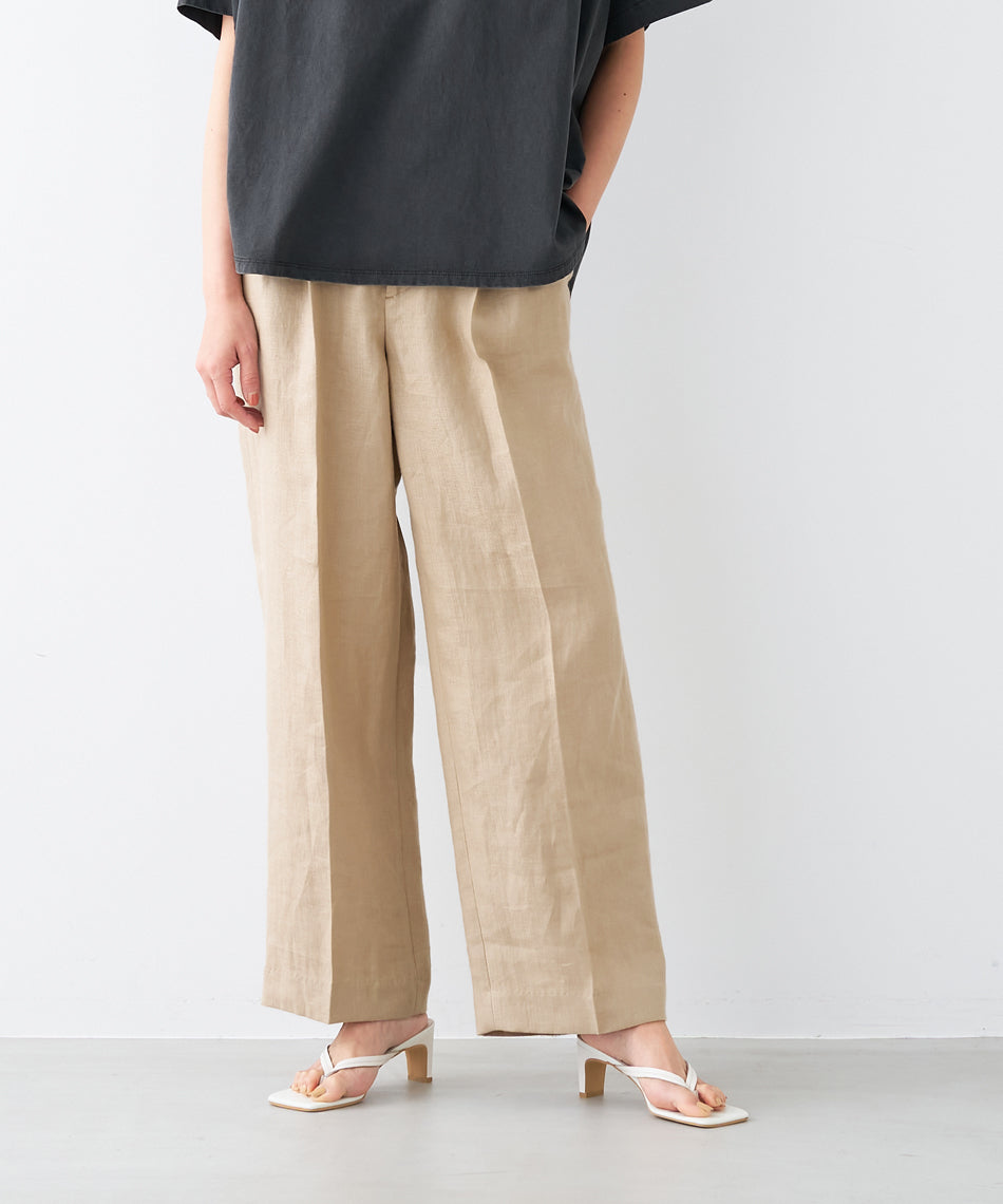 マイカアンドディール MICA&DEAL adjastable linen pants （CAMEL） CAMEL