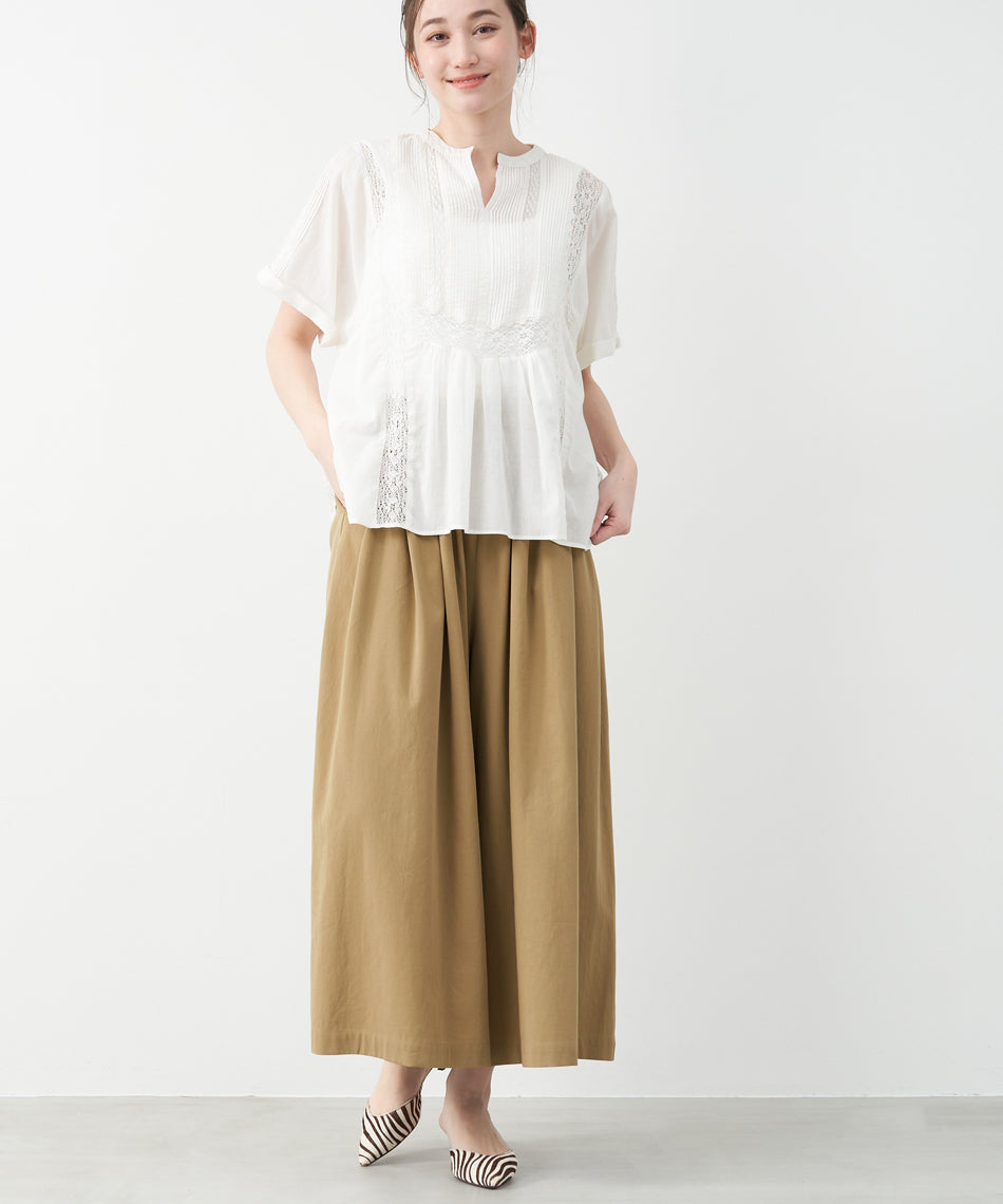 マイカアンドディール MICA&DEAL tuck culottes pt （WHITE） WHITE
