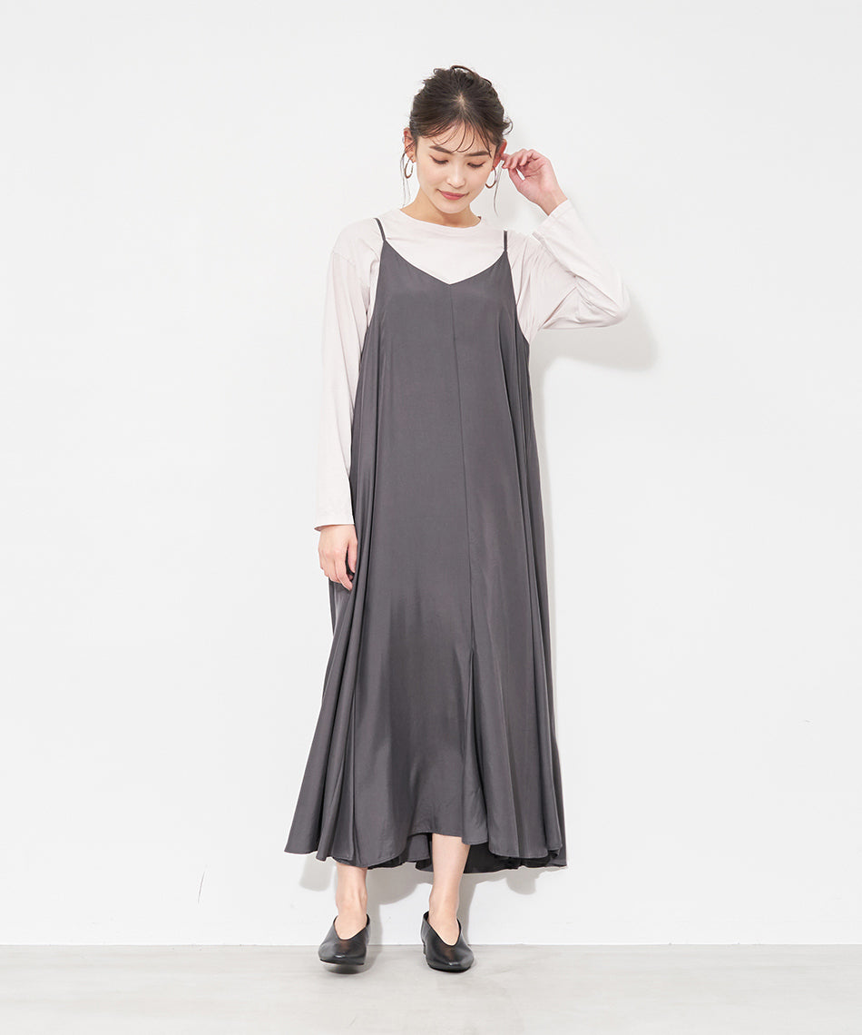 マイカアンドディール MICA&DEAL flare cami ops （L/BEIGE） L/BEIGE