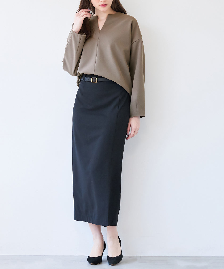 マイカアンドディール MICA&DEAL front vent skirt （WINE） WINE