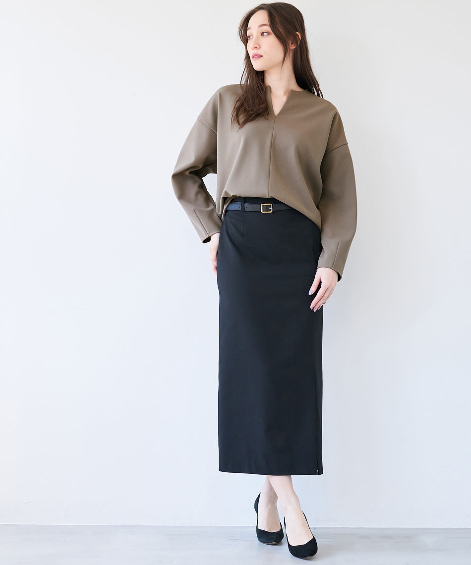 マイカアンドディール MICA&DEAL front vent skirt （WINE） WINE