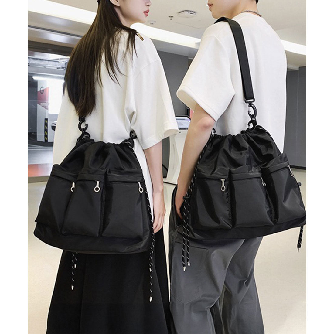 ミニミニストア miniministore ドローストリングショルダーバッグ 大容量 （ブラック） ブラック