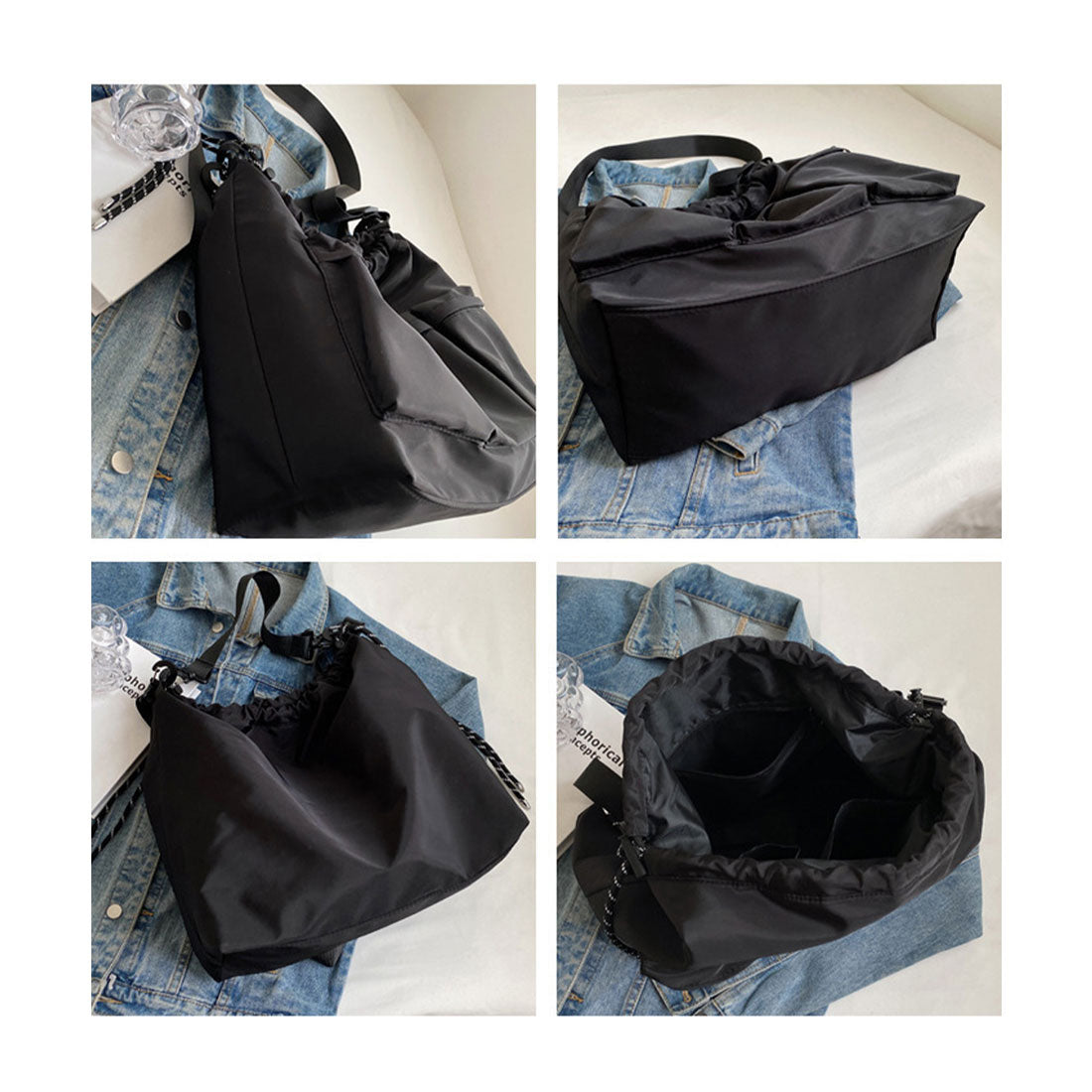 ミニミニストア miniministore ドローストリングショルダーバッグ 大容量 （ブラック） ブラック