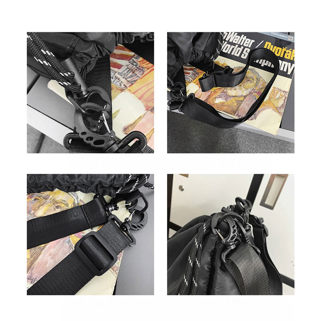 ミニミニストア miniministore ドローストリングショルダーバッグ 大容量 （ブラック） ブラック
