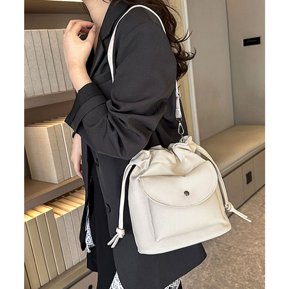 ミニミニストア miniministore ショルダーバッグ 2wayバケットバッグ （アイボリー） アイボリー