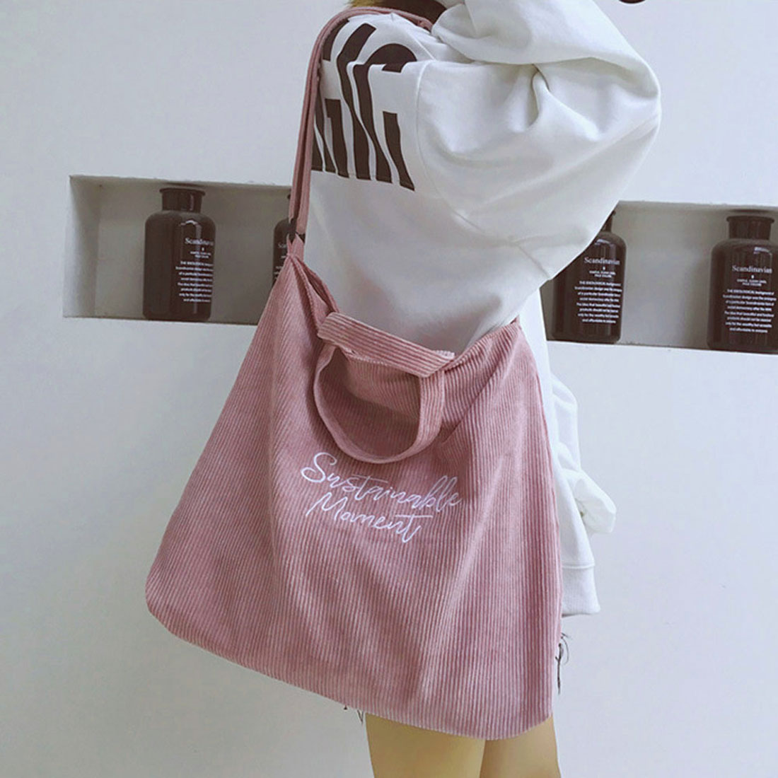 Embroidered canvas bags for women