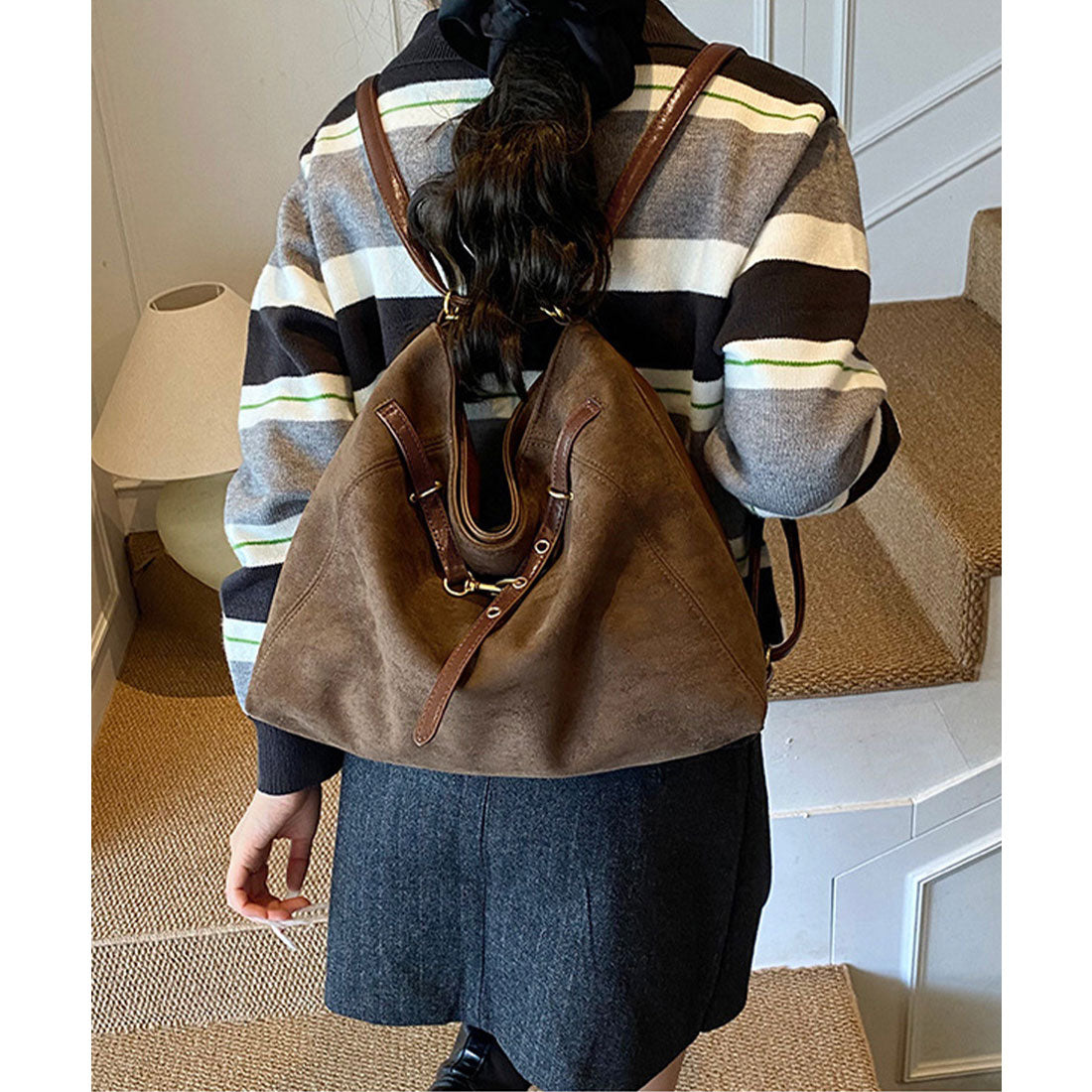 ミニミニストア miniministore トートバッグ スエード調ショルダーバッグ （ベージュ） ベージュ